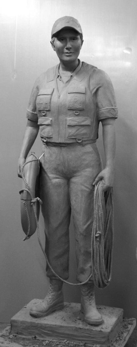 Coast Guard Woman Soldier statue 