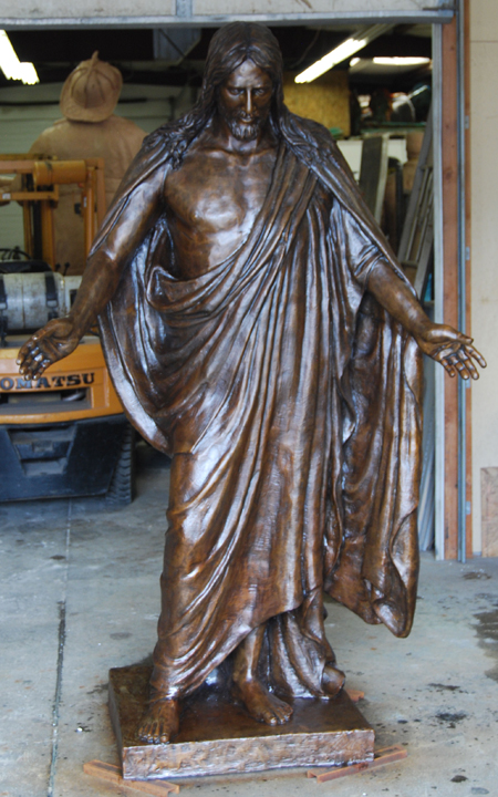 Bronze Christ statue
